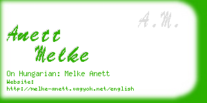 anett melke business card